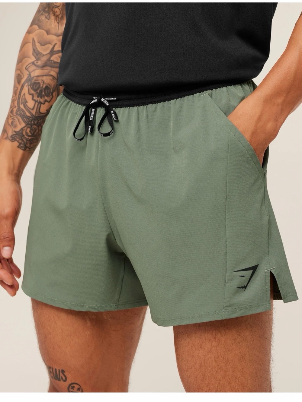 Gymshark Men’s Sage Green Athletic Shorts